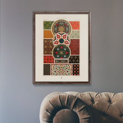 ALBERT RACINET - Indo Persian Pattern Lithograph from 'L'ornement Polychrome' 3 (Giclée art print) - Pathos Studio - Art Prints