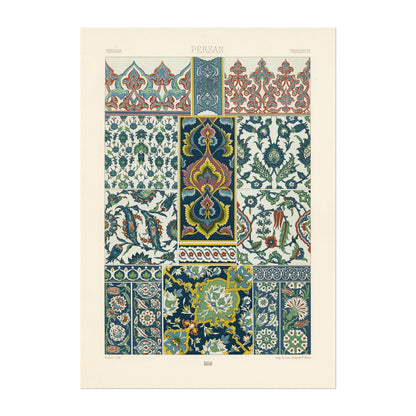 ALBERT RACINET - Persian Pattern Lithograph from 'L'ornement Polychrome' 6 (Giclée art print) - Pathos Studio - Art Prints