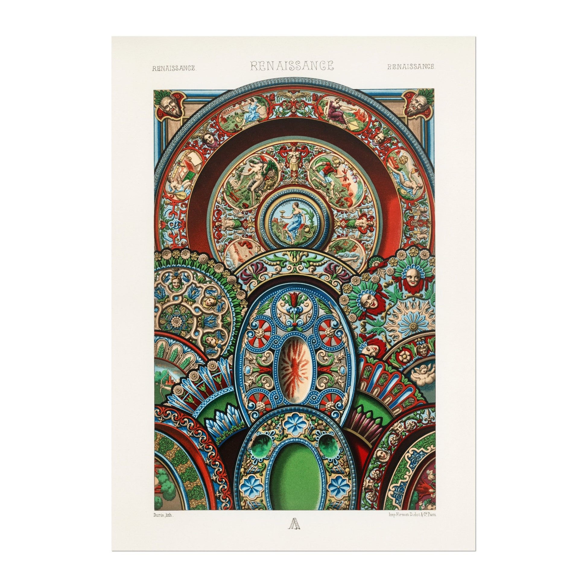 ALBERT RACINET - Renaissance Pattern Lithograph from 'L'ornement Polychrome' 4 (Giclée Art Print) - Pathos Studio - Art Prints