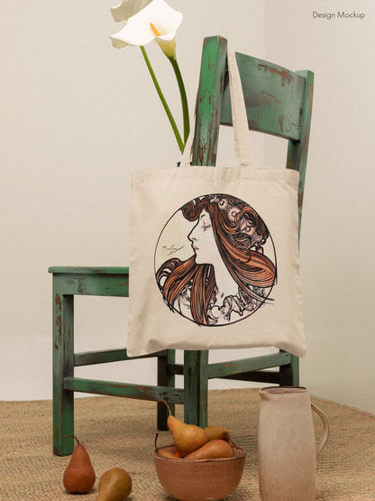 ALPHONSE MUCHA - Facade Of The Fouquet Tote Bag #2 - Pathos Studio - Tote Bags