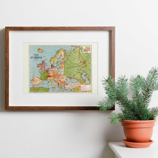 Bacon's Standard Map Of Europe (Vintage Map) - Pathos Studio - Art Prints
