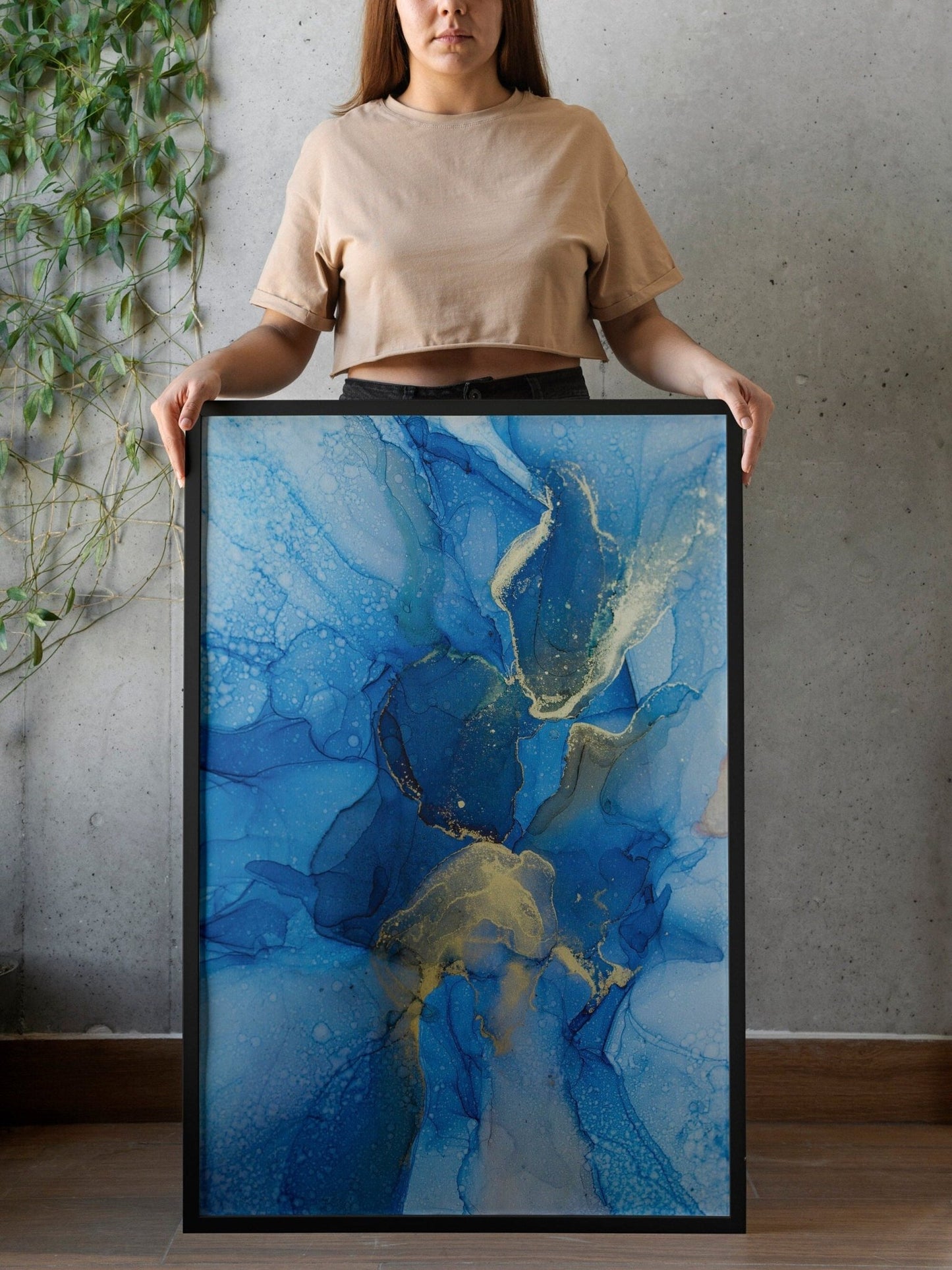 Blue & Gold Abstract Art - Pathos Studio - Art Prints