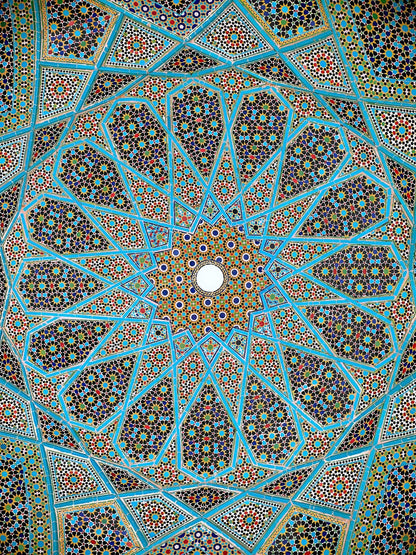 Plafond du tombeau de Hafez (art de la mosaïque persane traditionnelle)