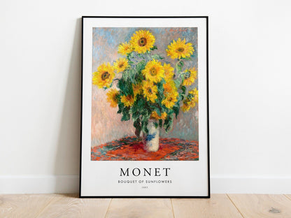 CLAUDE MONET - Bouquet Of Sunflowers (Poster Style)