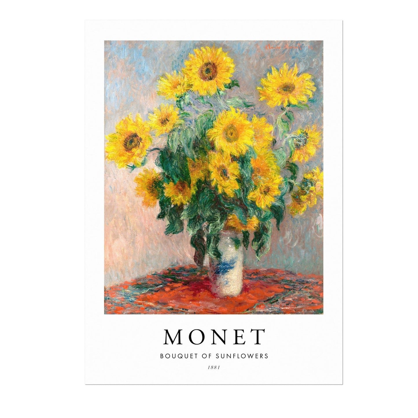 CLAUDE MONET - Bouquet De Tournesols (Style Affiche)
