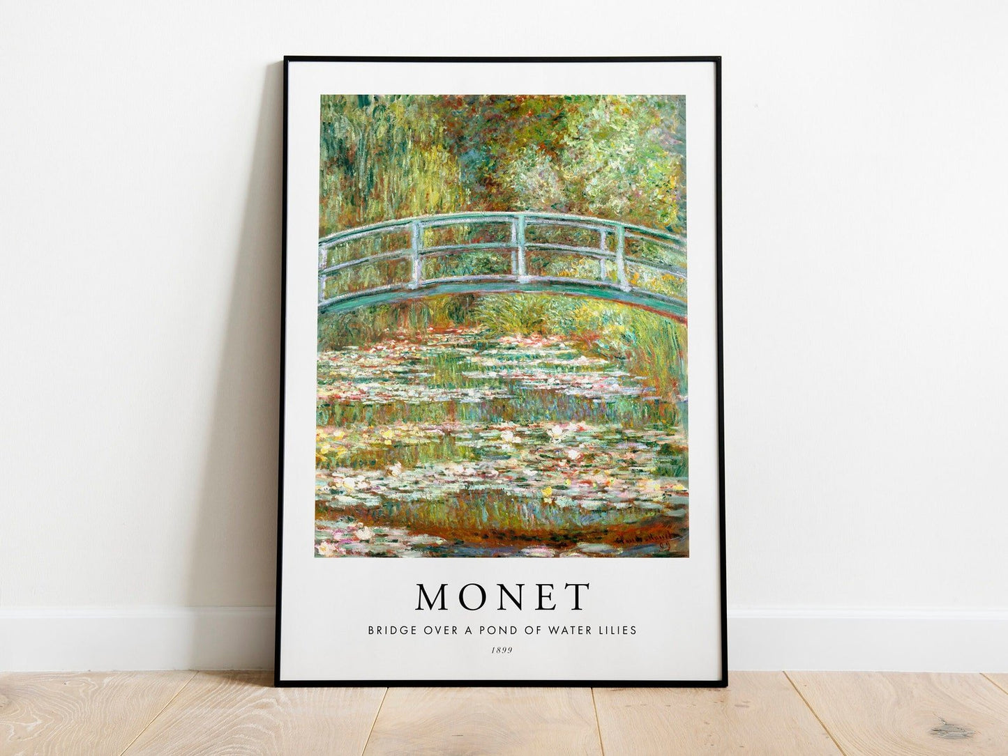CLAUDE MONET - Pont sur un étang de nénuphars (style affiche)