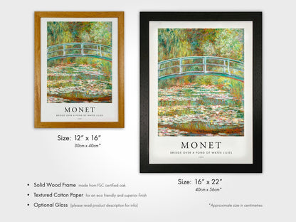 CLAUDE MONET - Bridge Over A Pond Of Water Lilies (Poster Style) - Pathos Studio - Art Prints