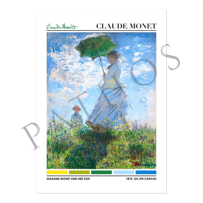 CLAUDE MONET - Madame Monet And Her Son (Color Palette Print) - Pathos Studio - Art Prints