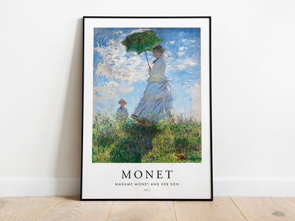 CLAUDE MONET - Madame Monet et son fils (style affiche)
