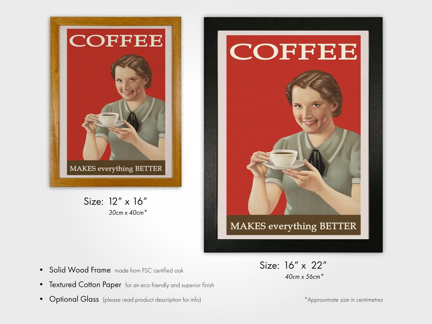 Le café rend tout meilleur - Slogan Vintage Poster