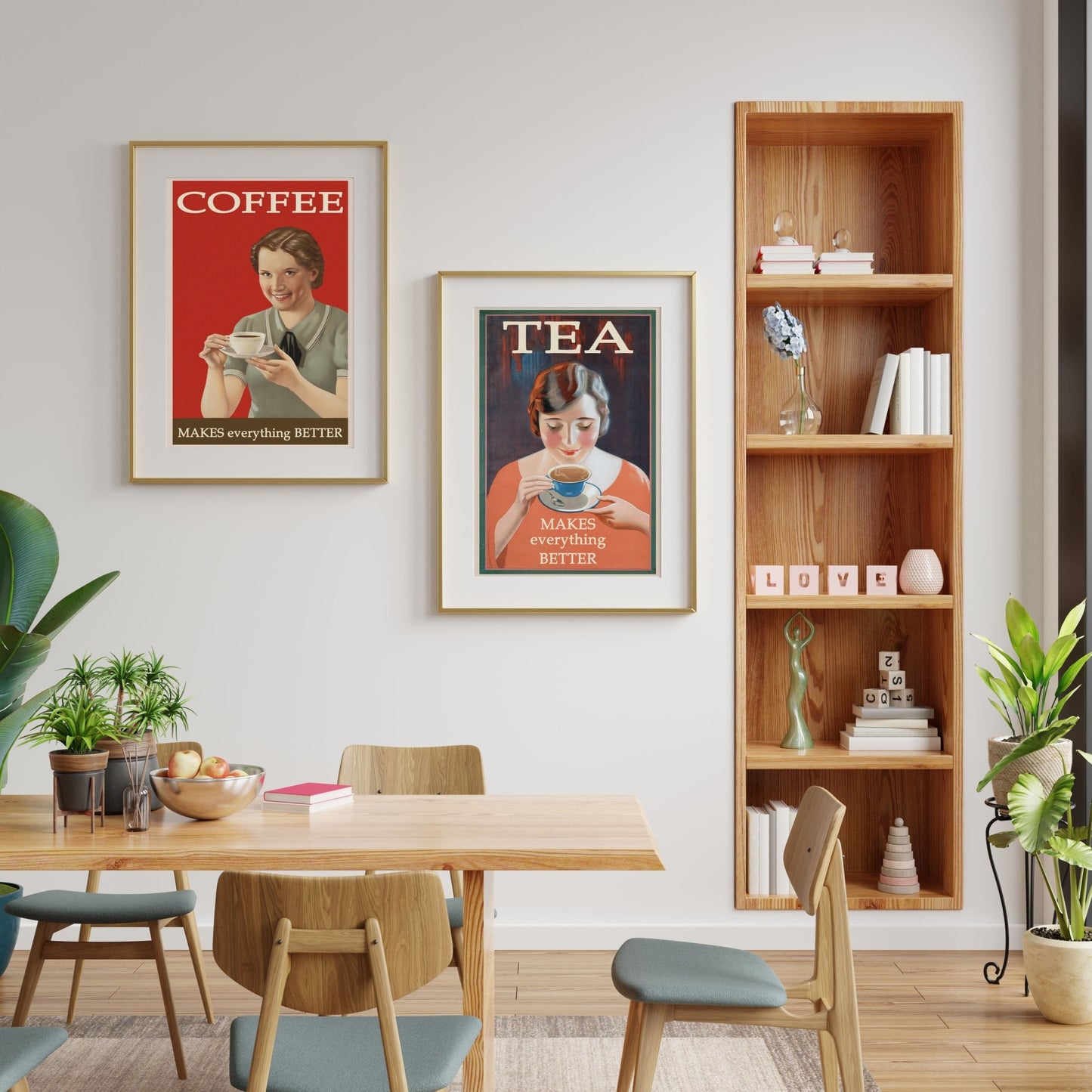 Kaffee macht alles besser – Vintage-Slogan-Poster