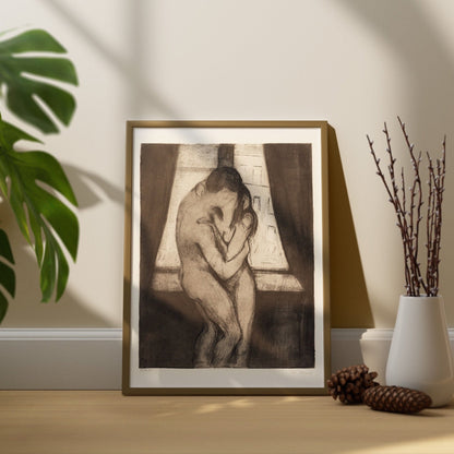 EDVARD MUNCH - The Kiss (Hi-Res Expressionist Giclée Modern Sketch Art Print) also available Framed - Pathos Studio - Art Prints