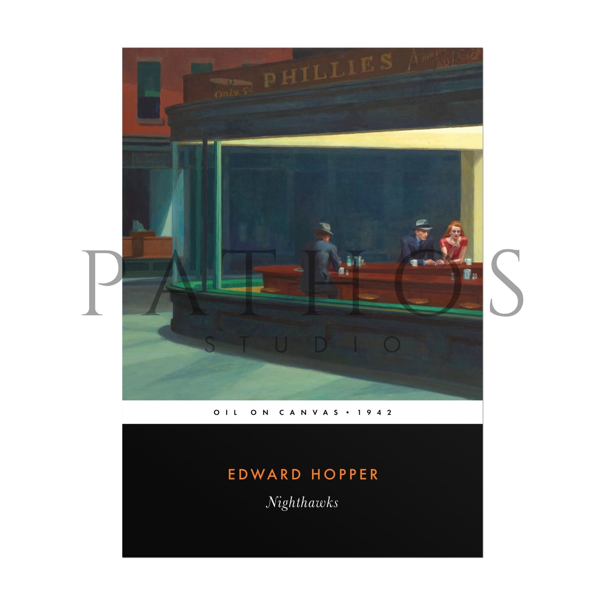 EDWARD HOPPER - Nighthawks (Vintage Classic Style) - Pathos Studio - Art Prints