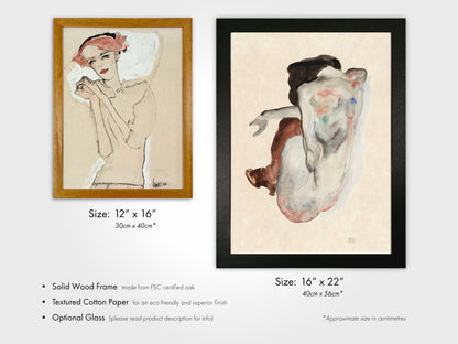 EGON SCHIELE - Standing Nude Woman With A Patterned Robe - Pathos Studio - Art Prints