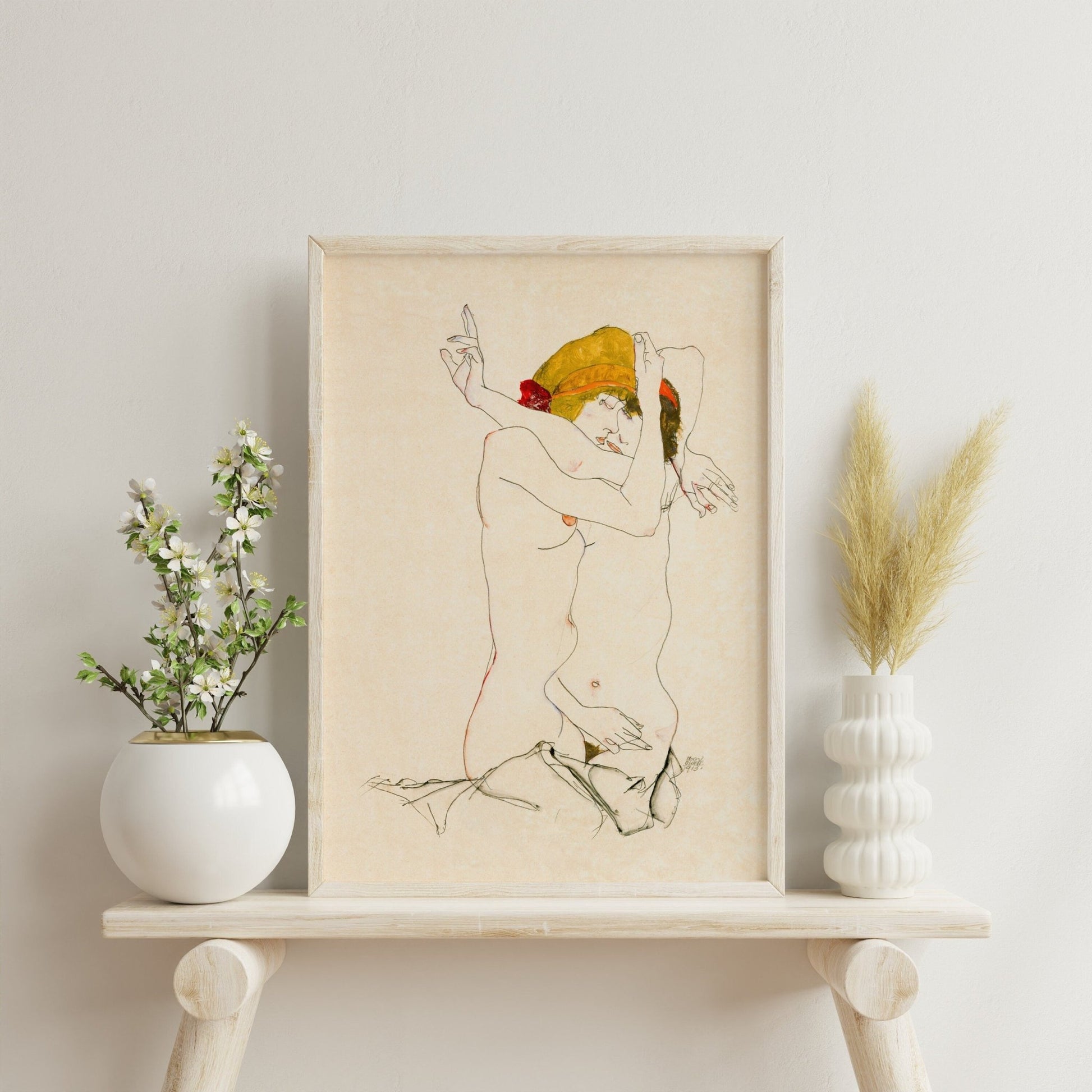 EGON SCHIELE - Two Women Embracing - Pathos Studio - Art Prints