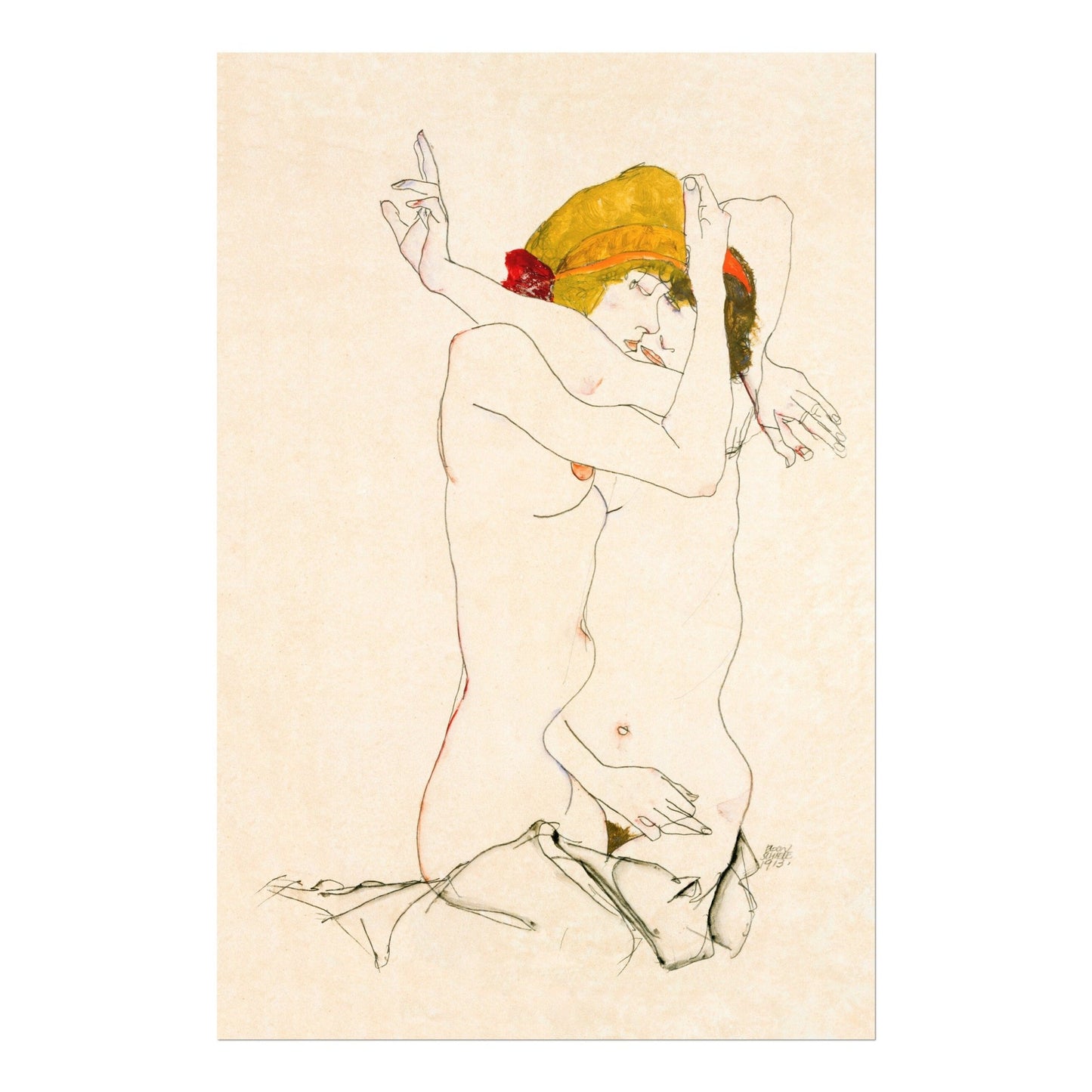 EGON SCHIELE - Two Women Embracing - Pathos Studio - Art Prints