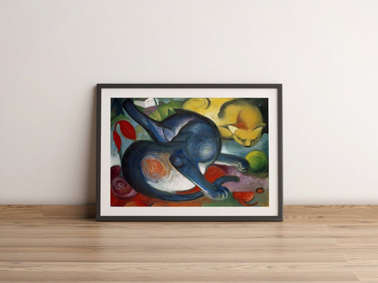 FRANZ MARC - Two Cats, Blue & Yellow - Pathos Studio - Art Prints
