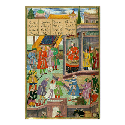 Fratricide Witnesses the Loyalty of Two Friends (Traditional Persian Miniature Art)