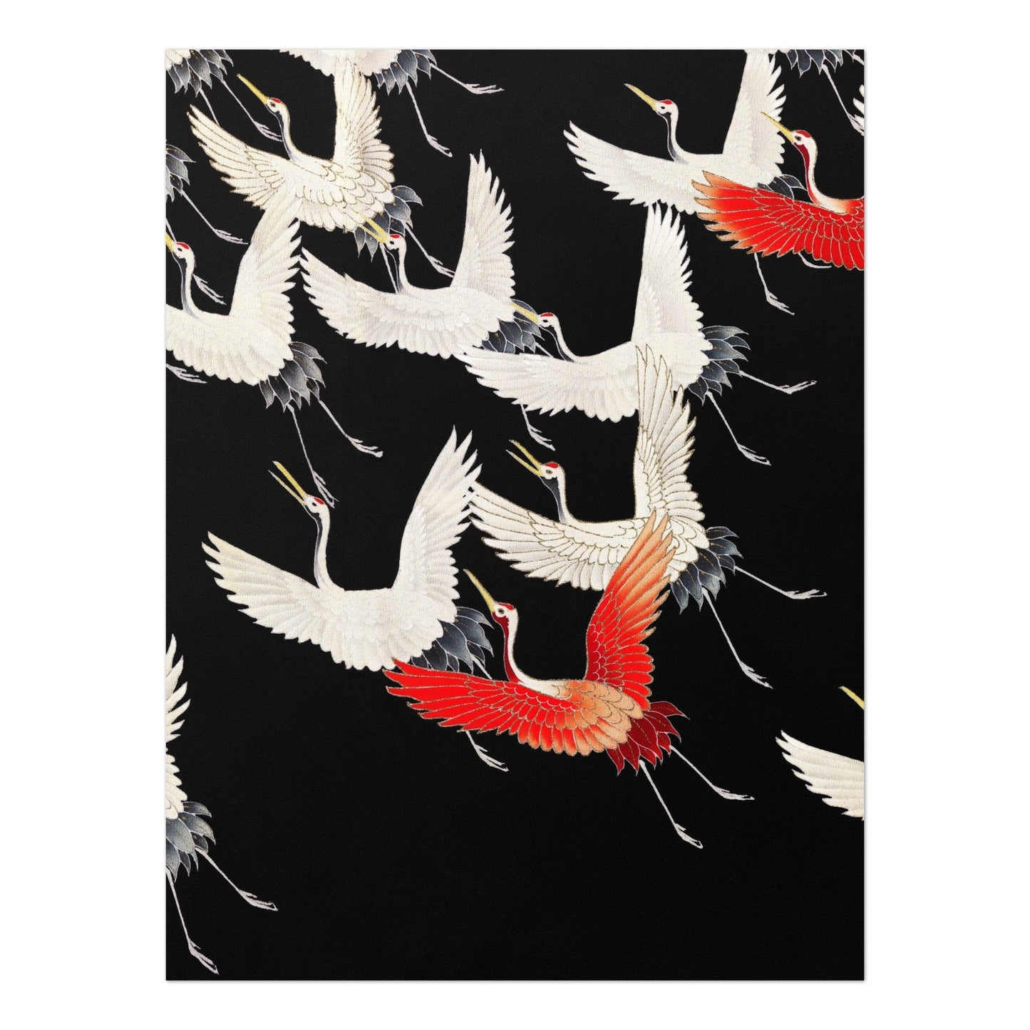 Furisode mit einer Vielzahl fliegender Kraniche (japanische Seidenkimono-Kunst)