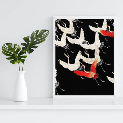 Furisode with a Myriad of Flying Cranes (Japanese Silk Kimono Art)