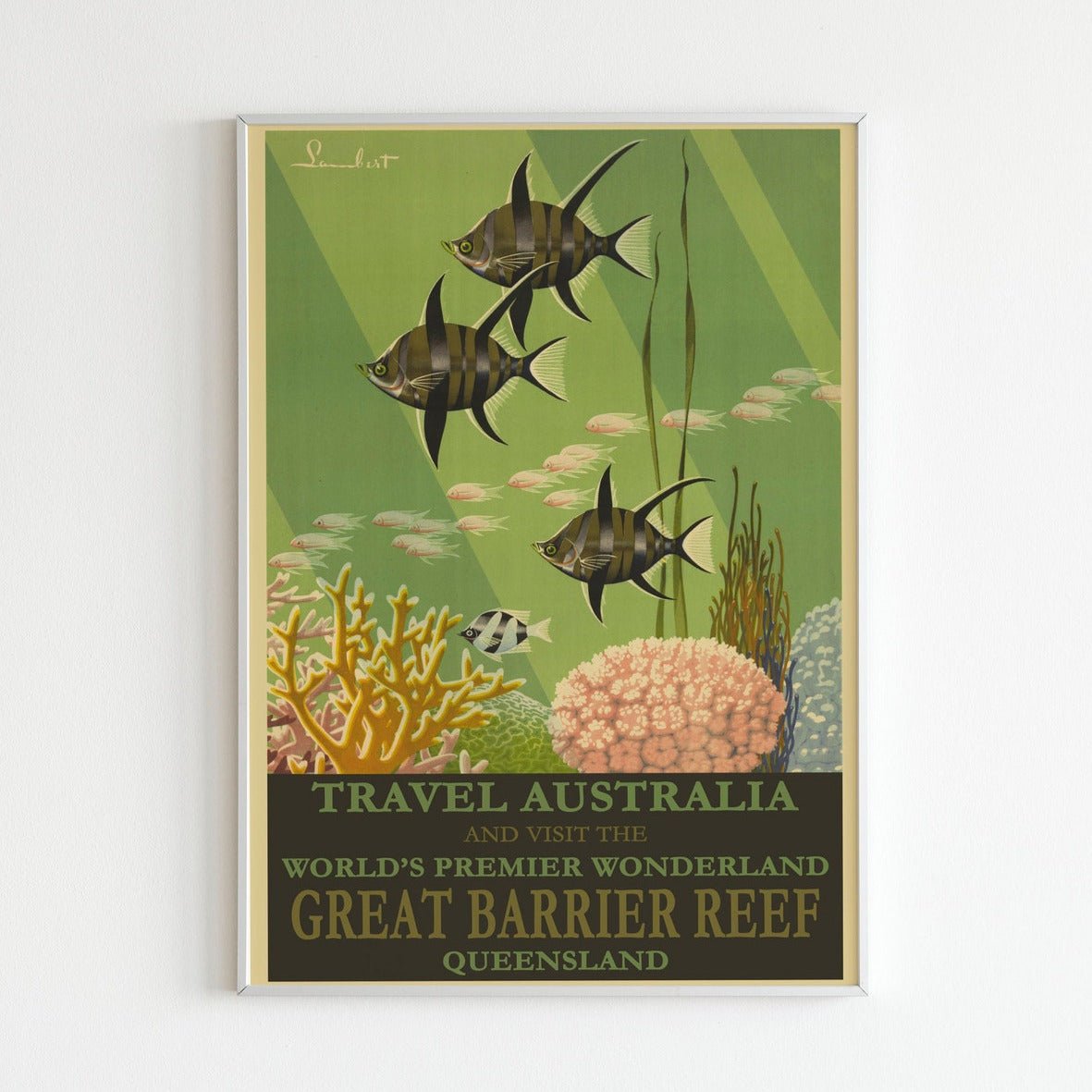Great Barrier Reef - Vintage Australia Travel Poster