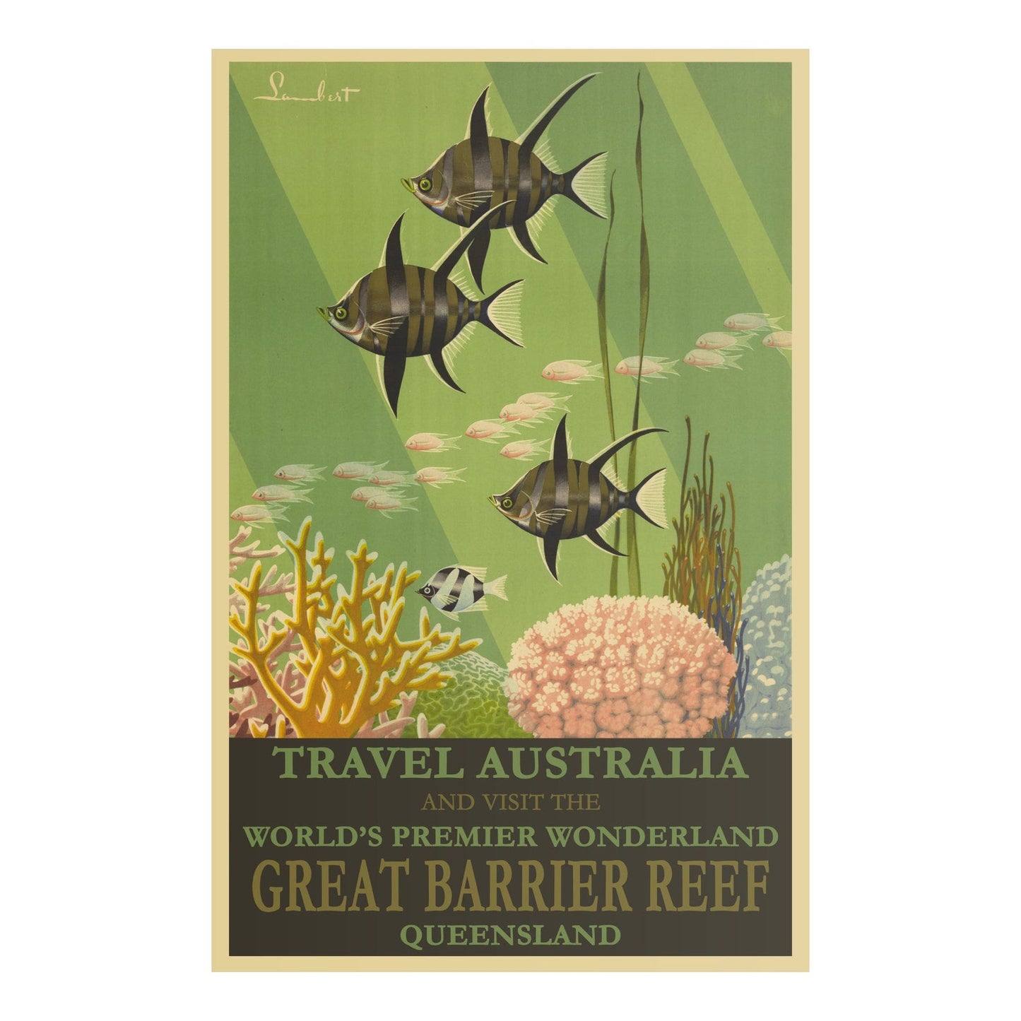 Great Barrier Reef - Vintage Australia Travel Poster