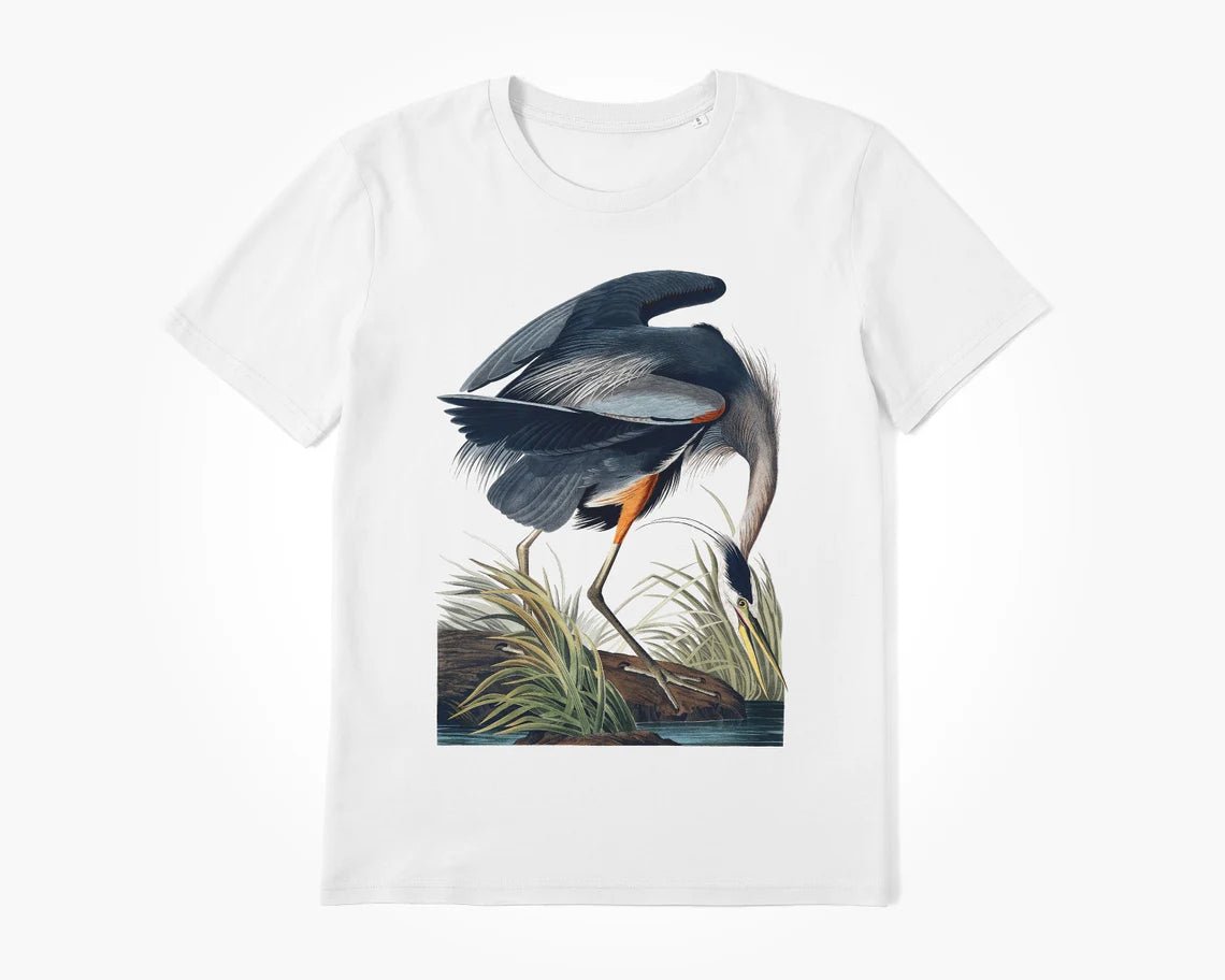 Great Blue Heron - Vintage 'Birds Of America' T-Shirt - Pathos Studio -