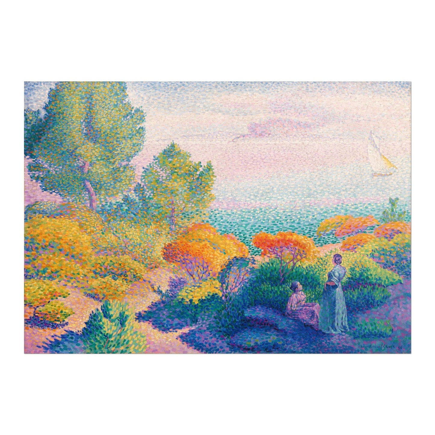 HENRI-EDMOND CROSS - Deux femmes au bord de la Méditerranée