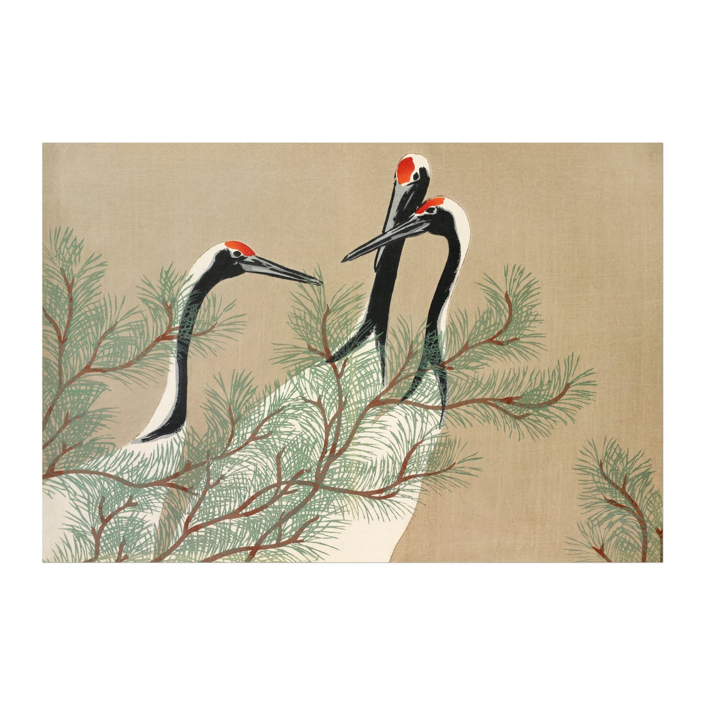 Set of 3 Japanese Prints of Cranes