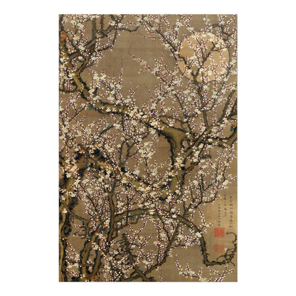ITŌ JAKUCHŪ -  White Plum Blossoms and Moon