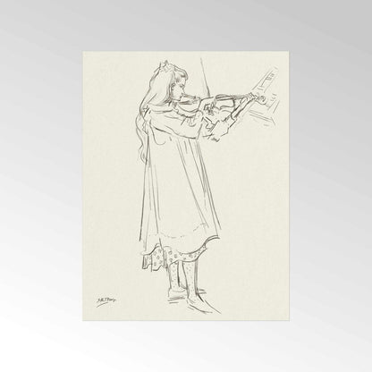 JAN TOOROP - Fille jouant du violon
