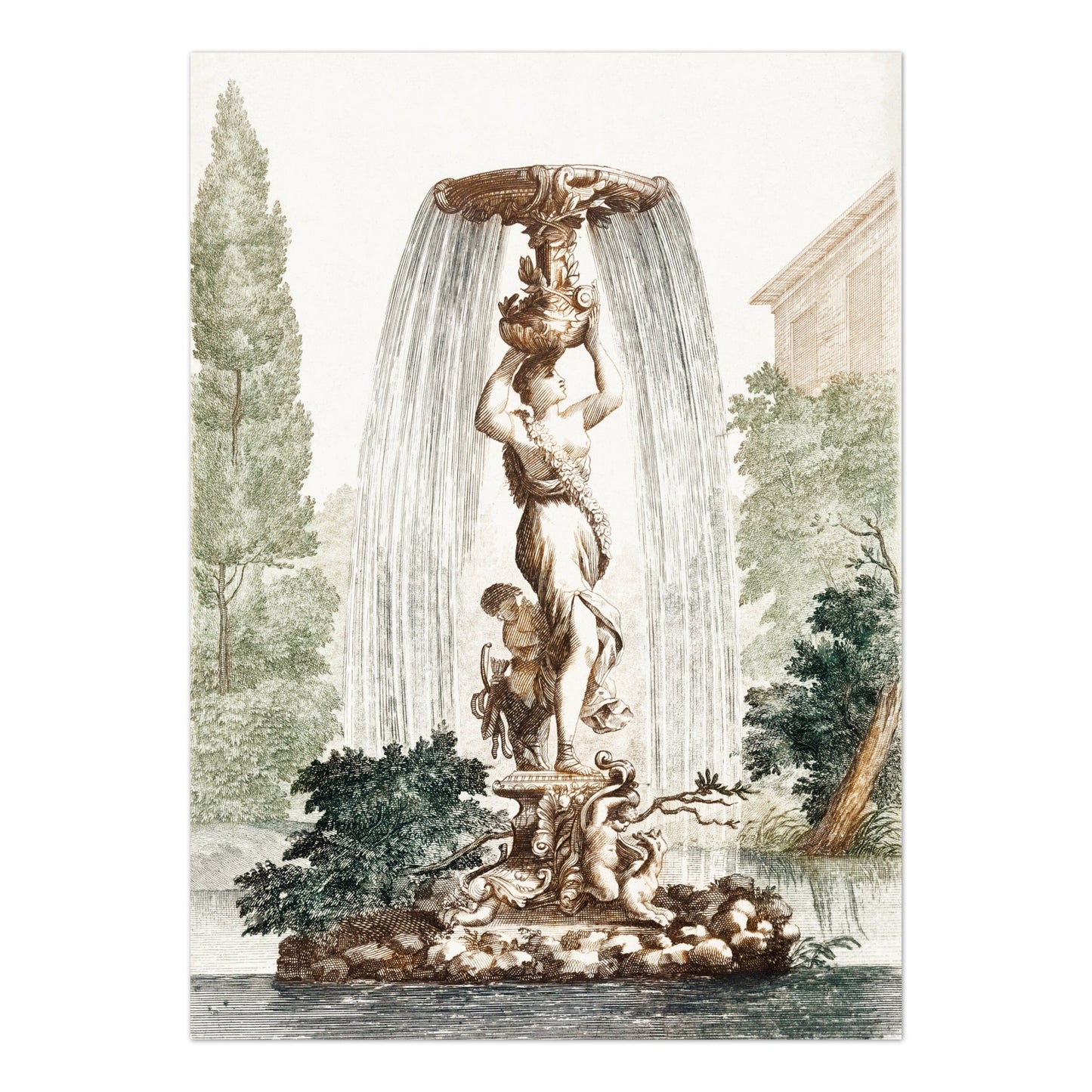 JOHAN TEYLER - Fontaine Avec Vénus Et Amour (À La Poupée)