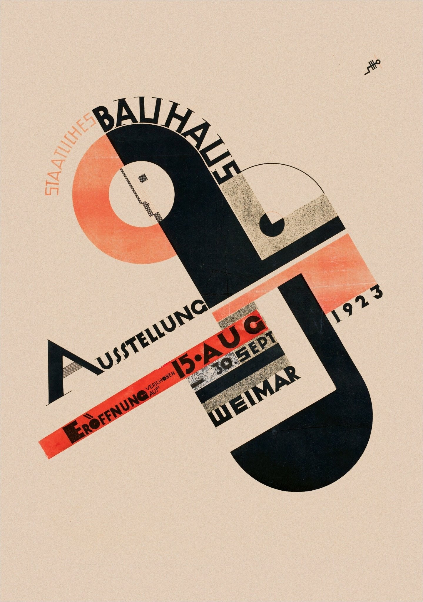 JOOST SCHMIDT - Bauhaus Weimar Exhibition 1923 Vintage Poster