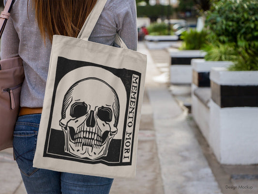 JULIE DE GRAAG - Memento Mori Skull Tote Bag - Pathos Studio - Tote Bags