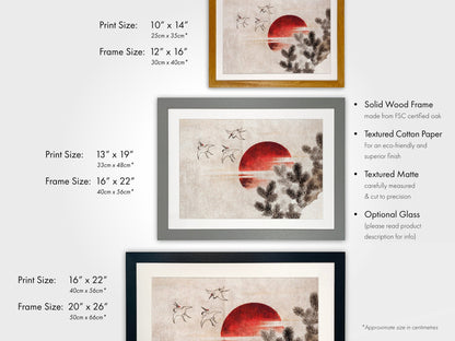 KATSUSHIKA HOKUSAI - Birds & Sunset - Pathos Studio - Posters, Prints, & Visual Artwork