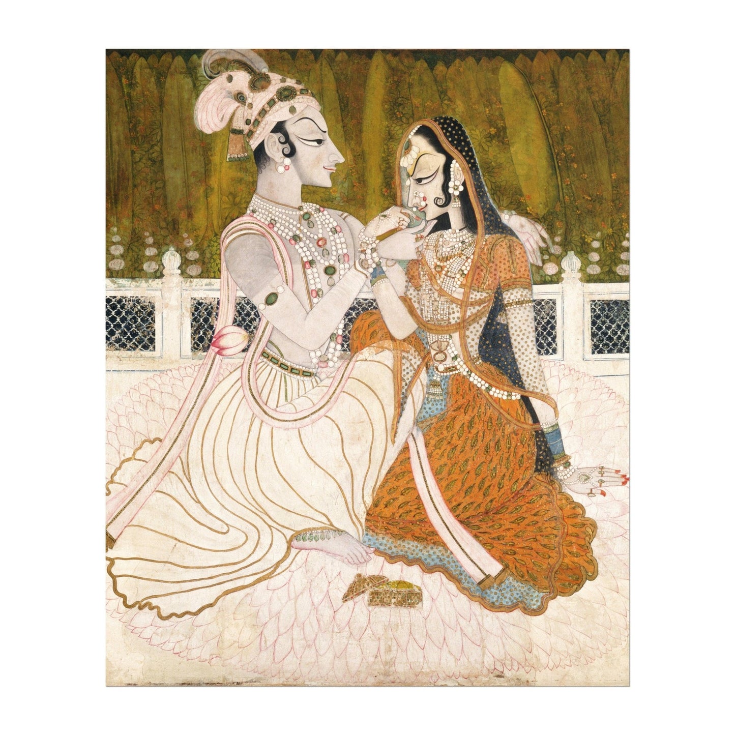 Krishna and Radha (Traditional Indian / Hindu Painting)
