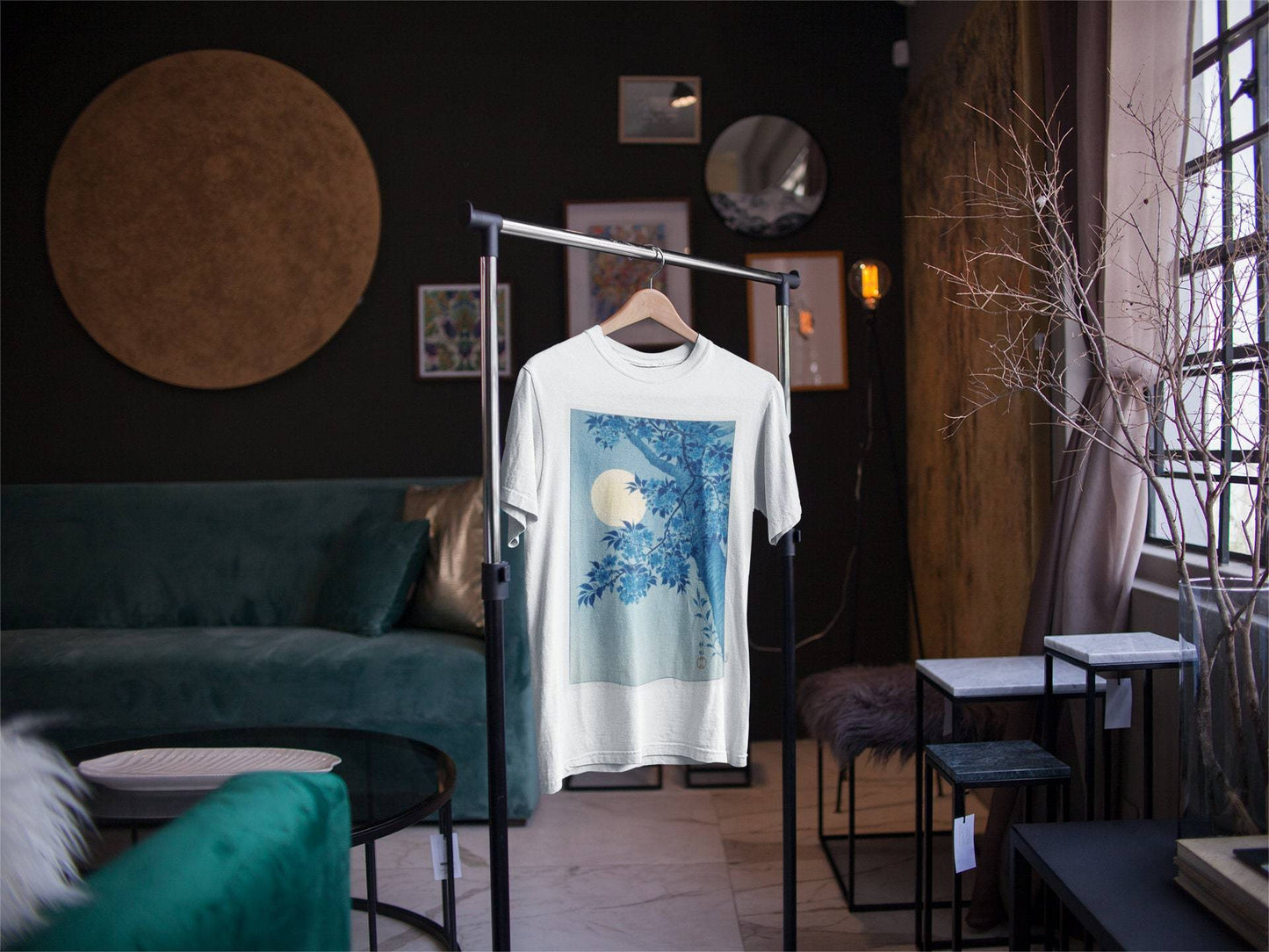 OHARA KOSON - T-shirt Cerise en fleurs au clair de lune