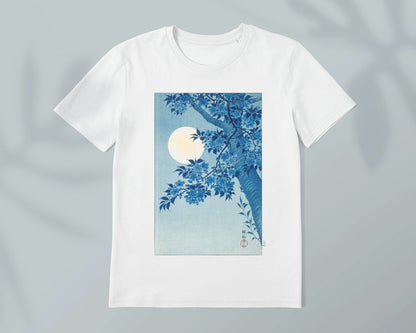OHARA KOSON - T-Shirt mit blühender Kirsche in einer mondhellen Nacht