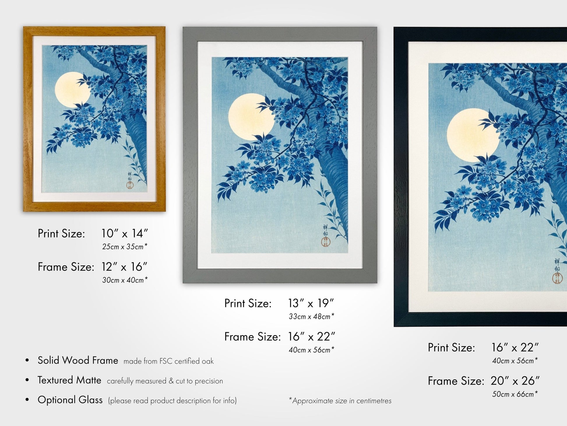 OHARA KOSON - Blossoming Cherry On A Moonlit Sky - Pathos Studio - Art Prints