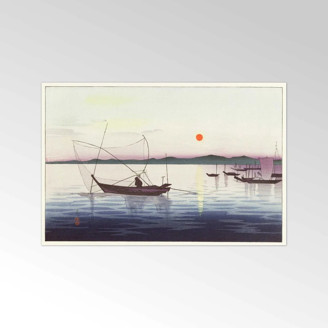 OHARA KOSON – Boote und untergehende Sonne