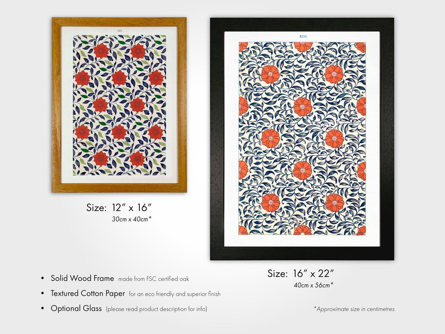 OWEN JONES - Set of 3 Chinese Ornament Floral Patterns - Pathos Studio - Art Print Sets