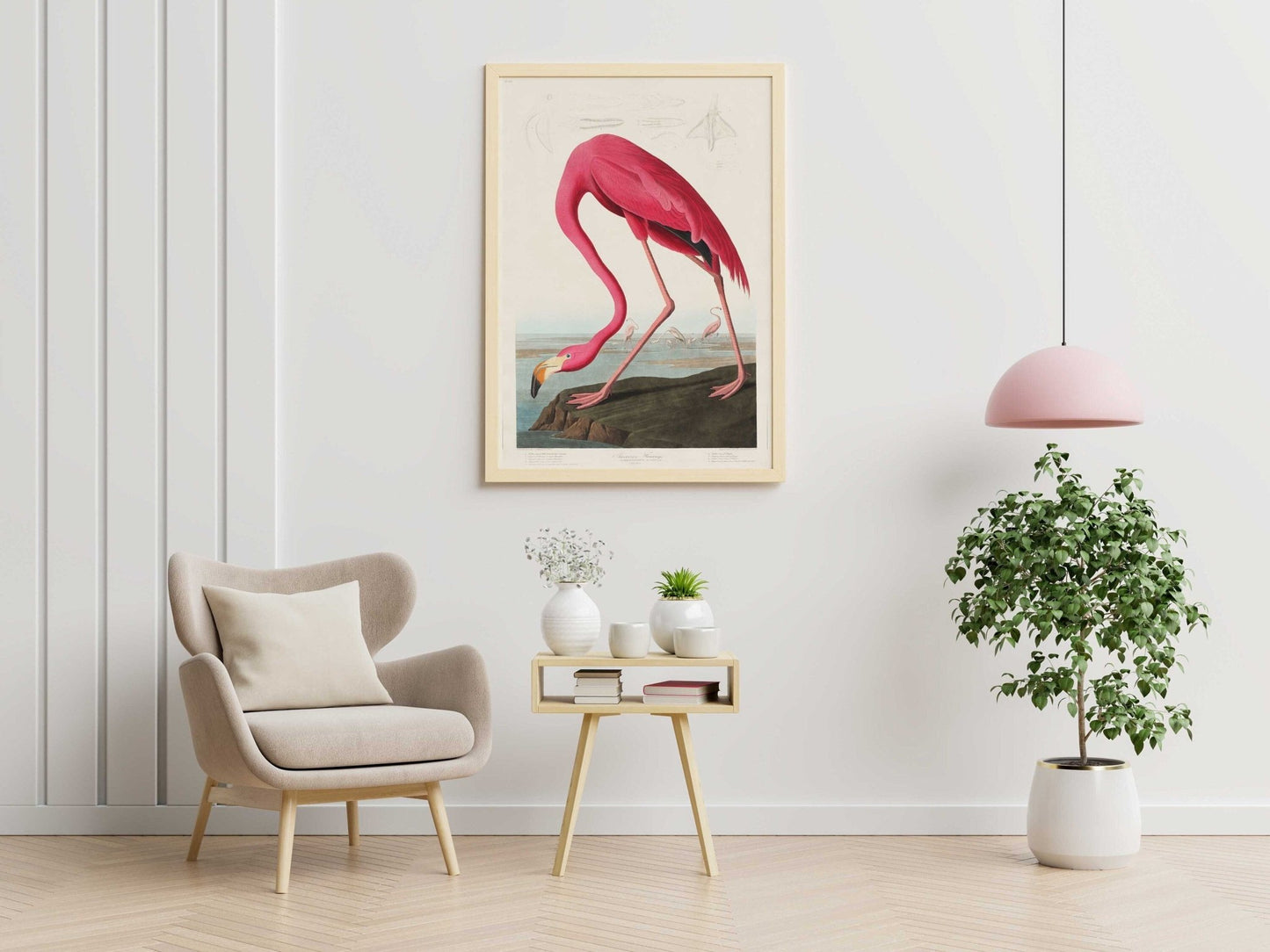 Rosa Flamingo (Vintage-Illustration aus „Birds Of America“ von John James Audubon)