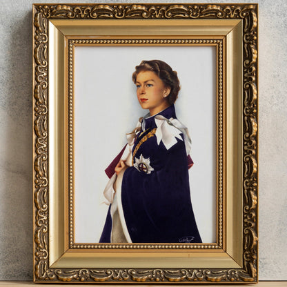 Portrait of Queen Elizabeth II (Antique Persian Art) - Pathos Studio - Art Prints