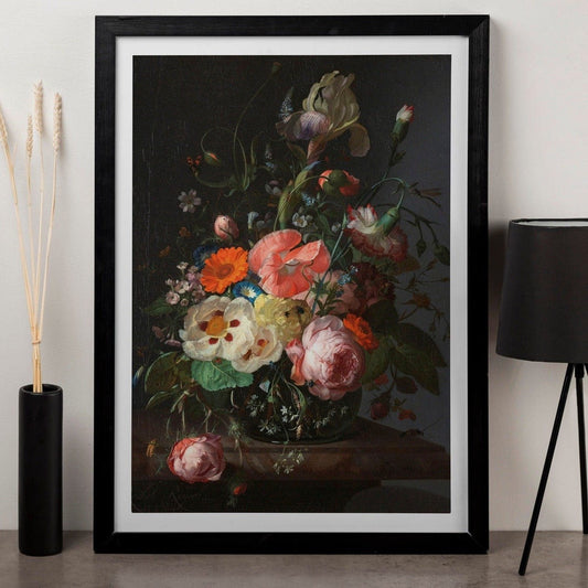 RACHEL RUYSCH - Still Life With Flowers On A Marble Tabletop - Pathos Studio - Art Prints