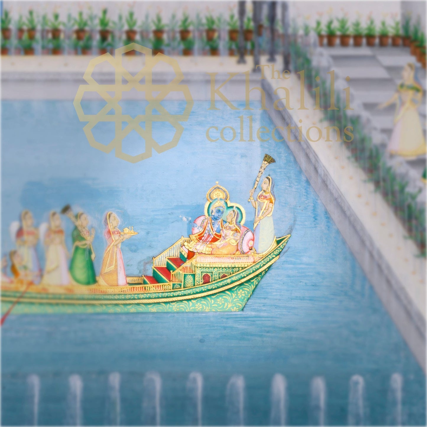 Radha And Krishna In A Boat (Antique Indian Art) - Pathos Studio - Art Prints