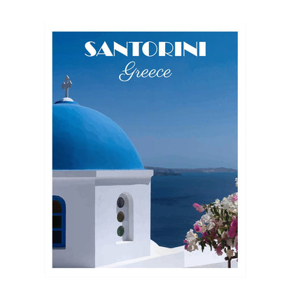 Santorini - Vintages Griechenland-Reiseplakat