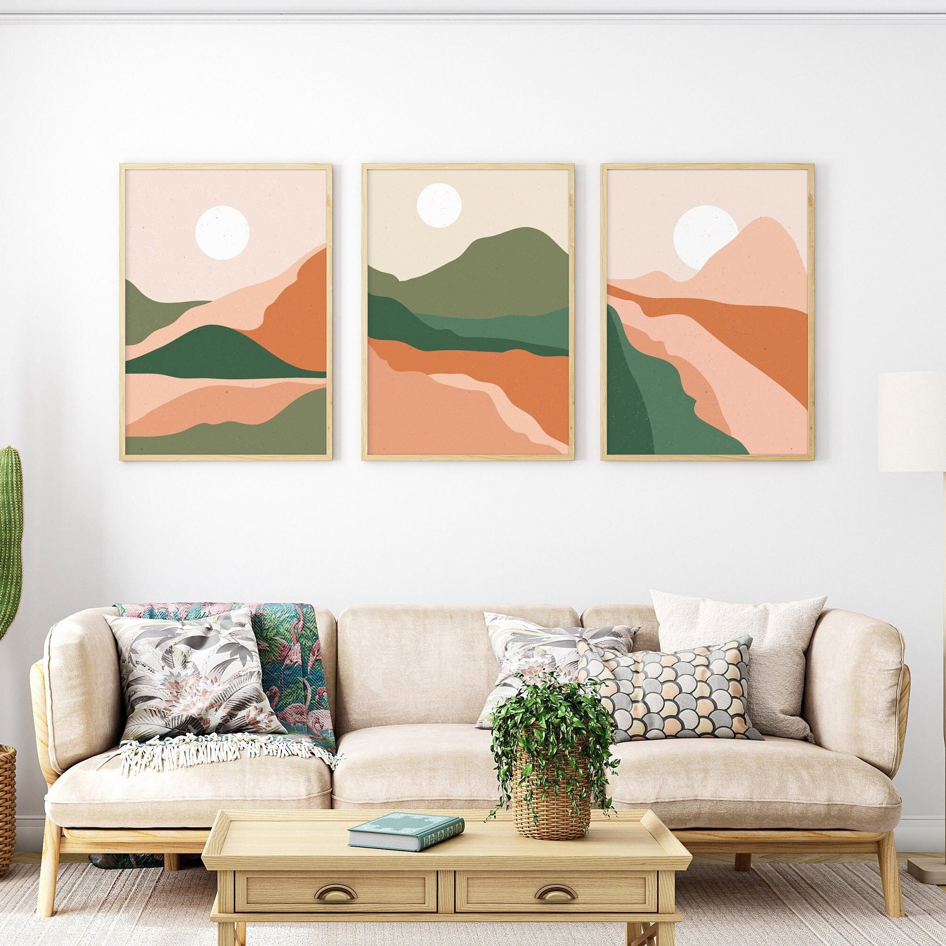 Set of 3 Abstract Landscape Prints - Pathos Studio - Art Print Sets