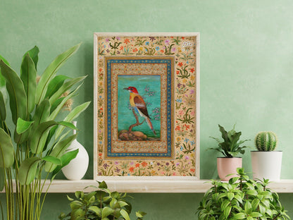Set of 3 Birds & Deer (Traditional Persian Miniature Art) - Pathos Studio -