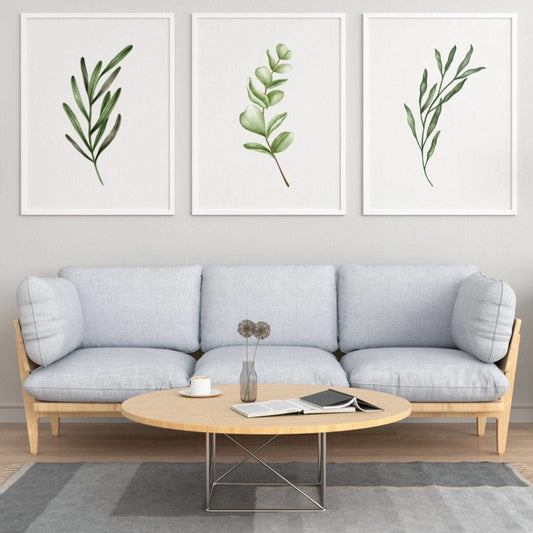 Set mit 3 illustrierten Pflanzendrucken