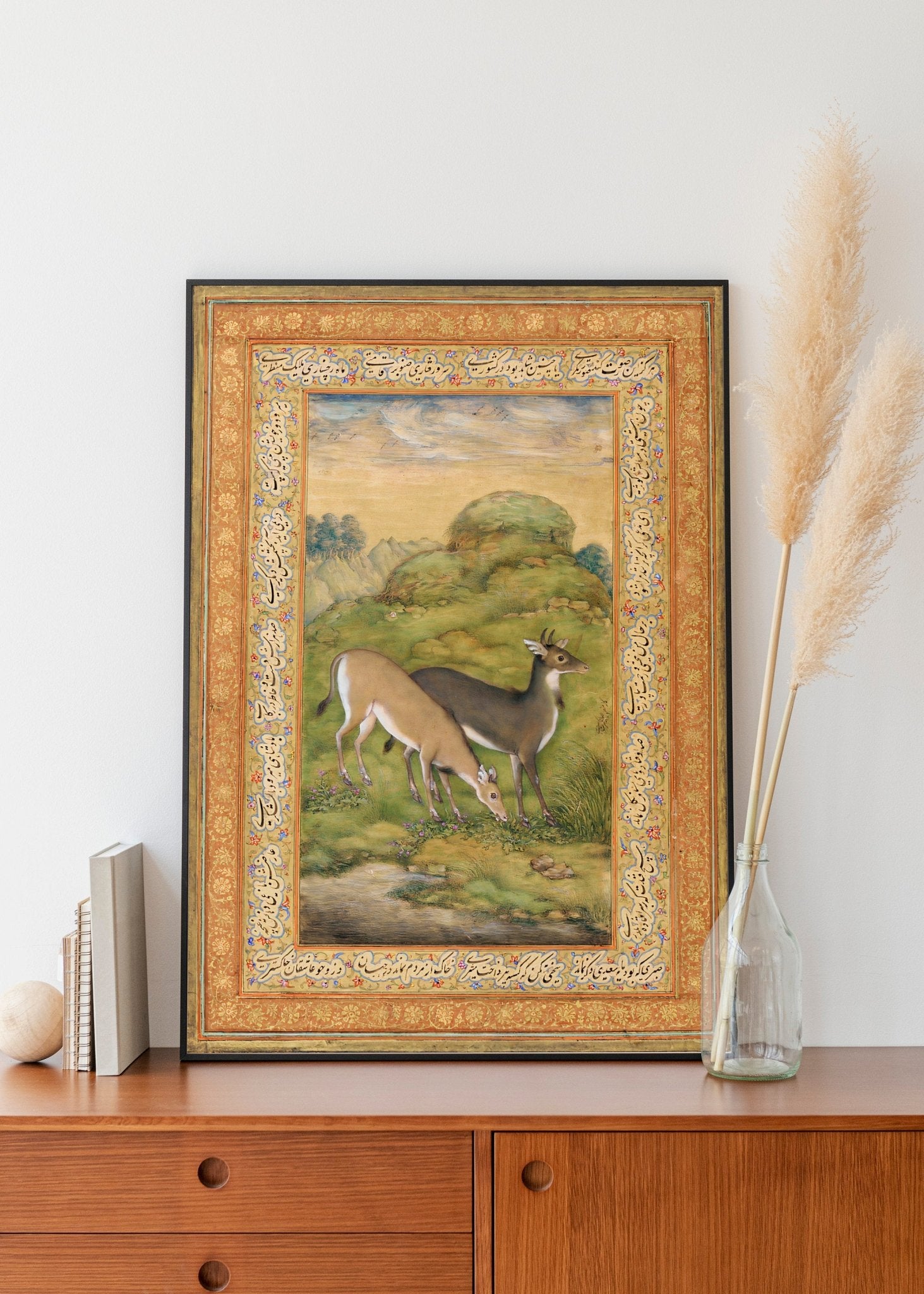 Set of 3 - Traditional Persian Birds & Deer Art - Pathos Studio - Posters, Prints, & Visual Artwork